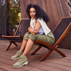Maude Lace Up Dune Suede Wedge Boot - Toms discount