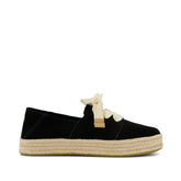 Carolina Lace-Up Espadrille Black Suede - Toms on sale