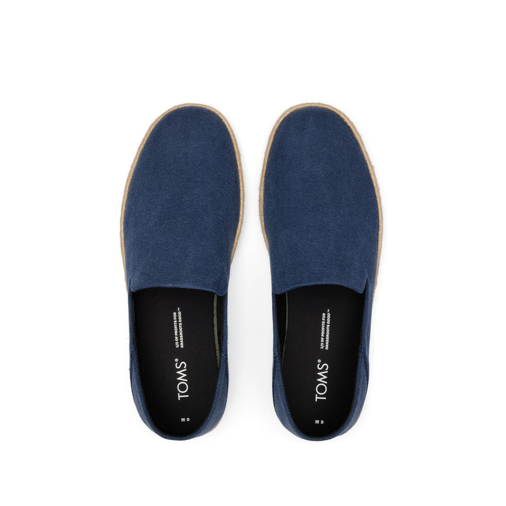 Santiago Loafer Navy Recycled Cotton Canvas - Toms online