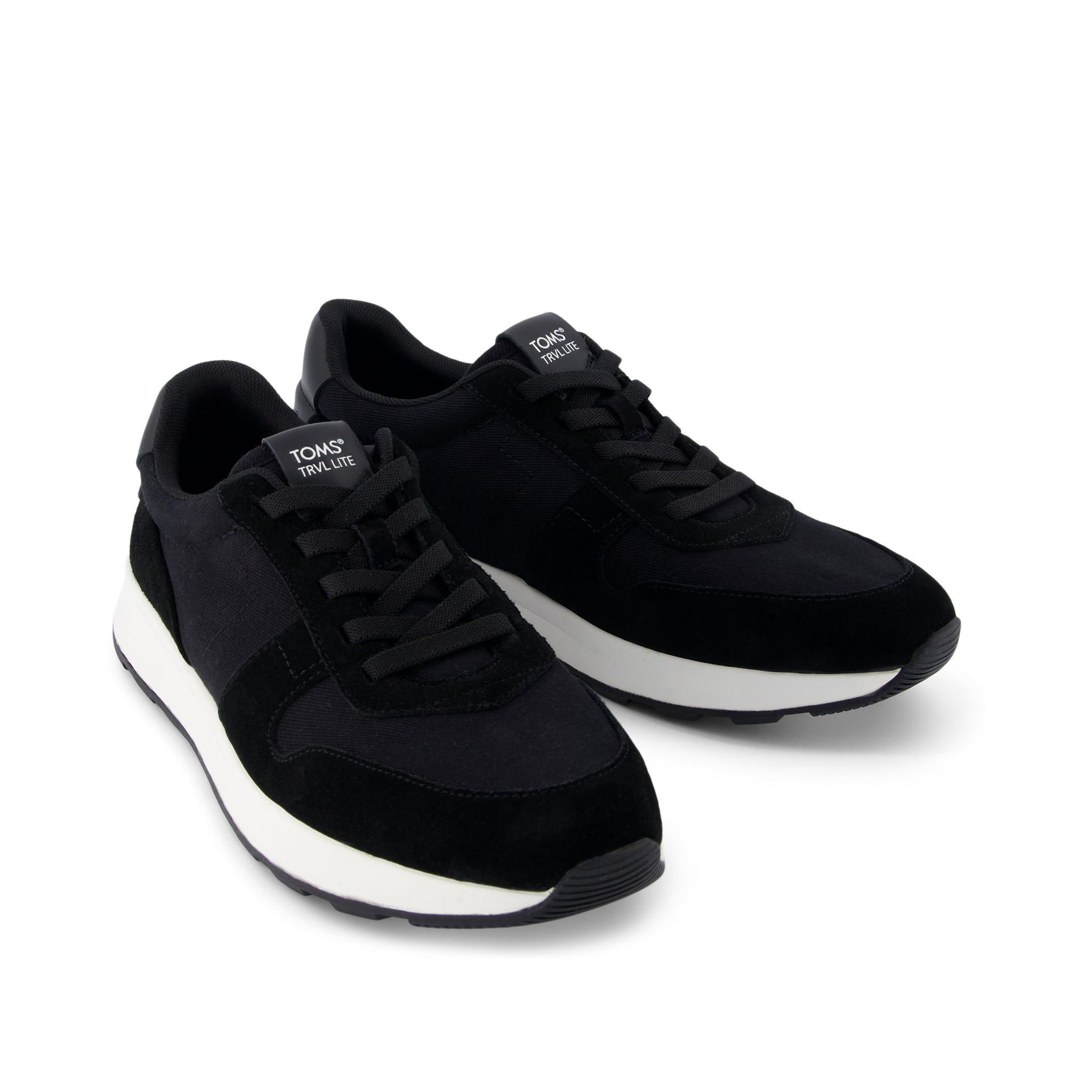 TRVL Lite Retro Runner Black Suede Water Repellent Sneaker - Toms on sale