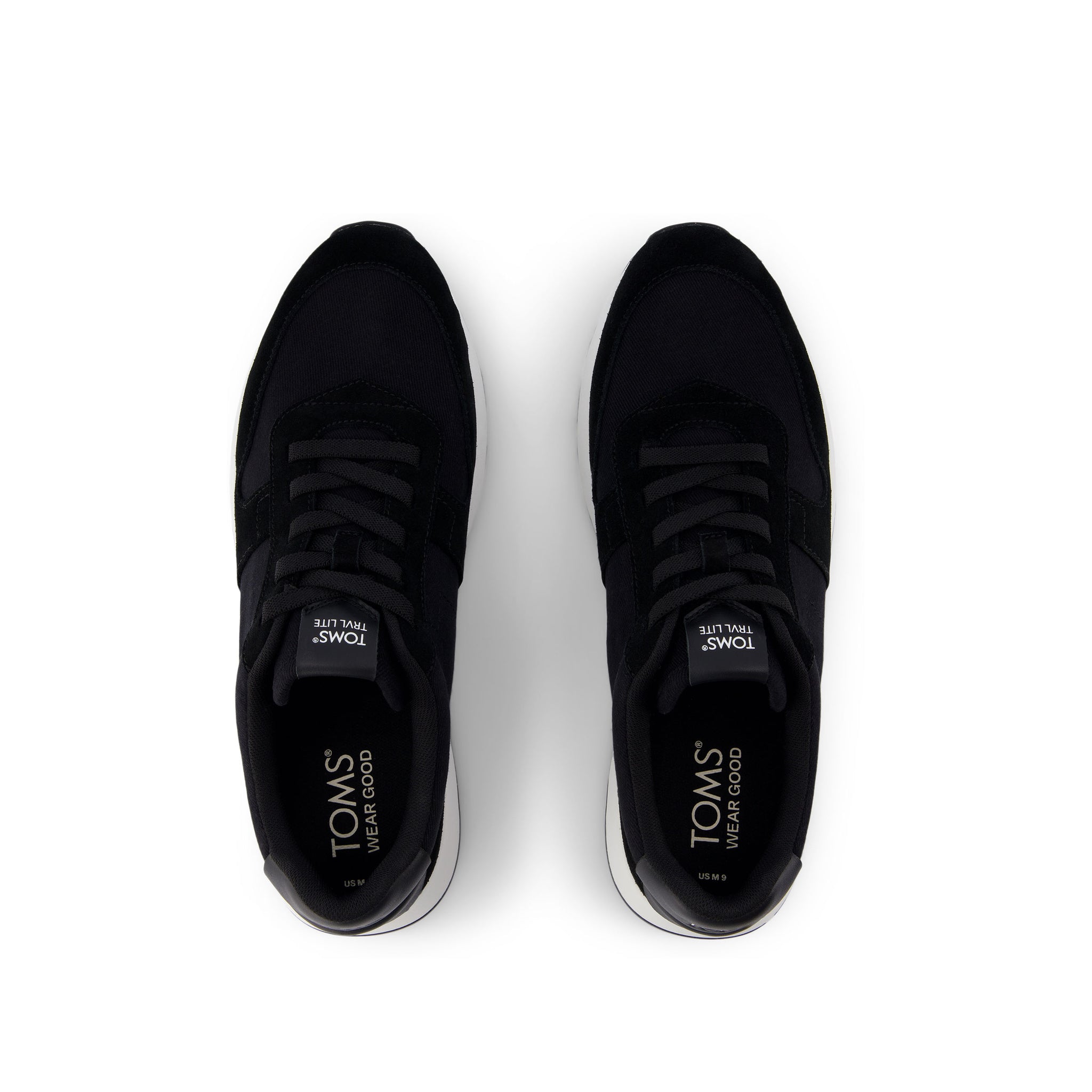 TRVL Lite Retro Runner Black Suede Water Repellent Sneaker - Toms on sale