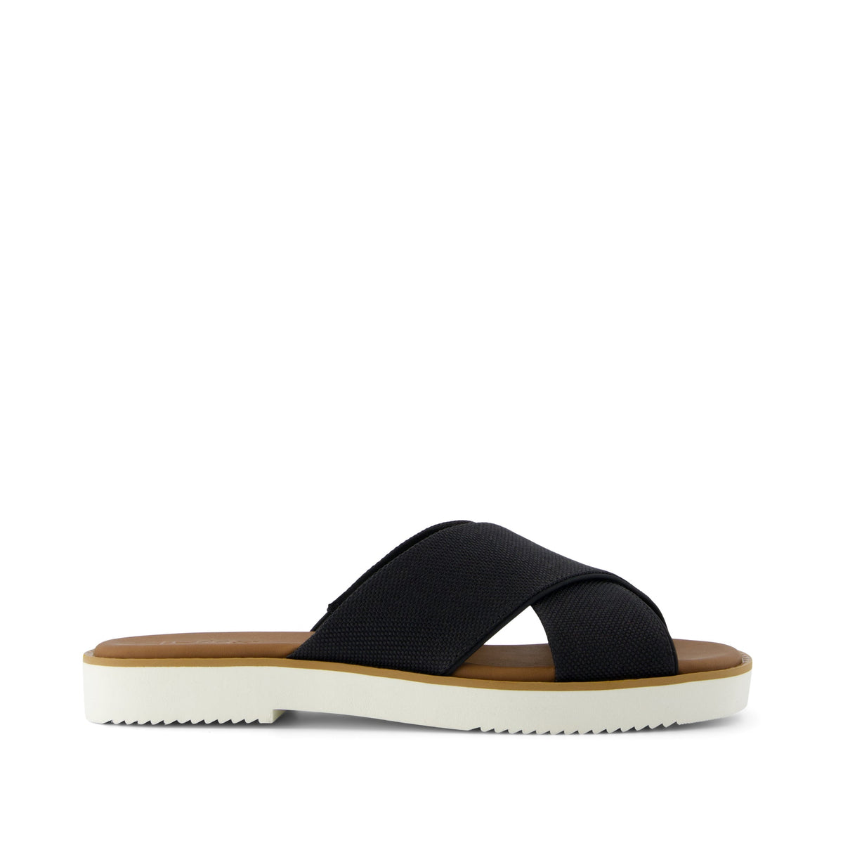 Mae Crossover Slide Sandal Black Heavy Canvas - Toms on sale