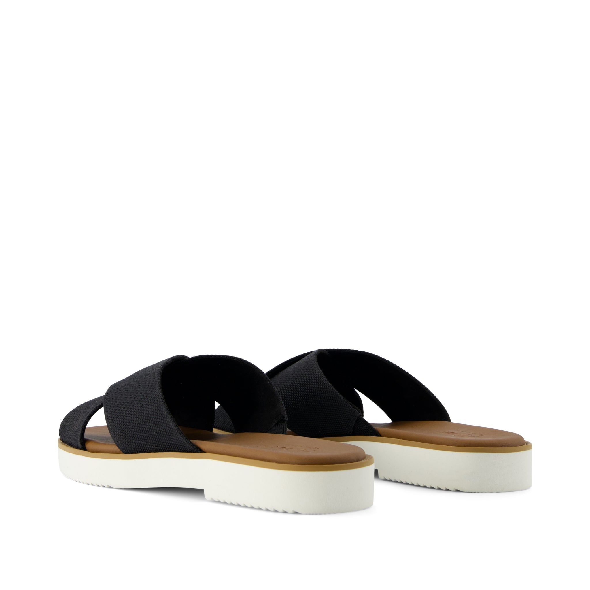 Mae Crossover Slide Sandal Black Heavy Canvas - Toms on sale