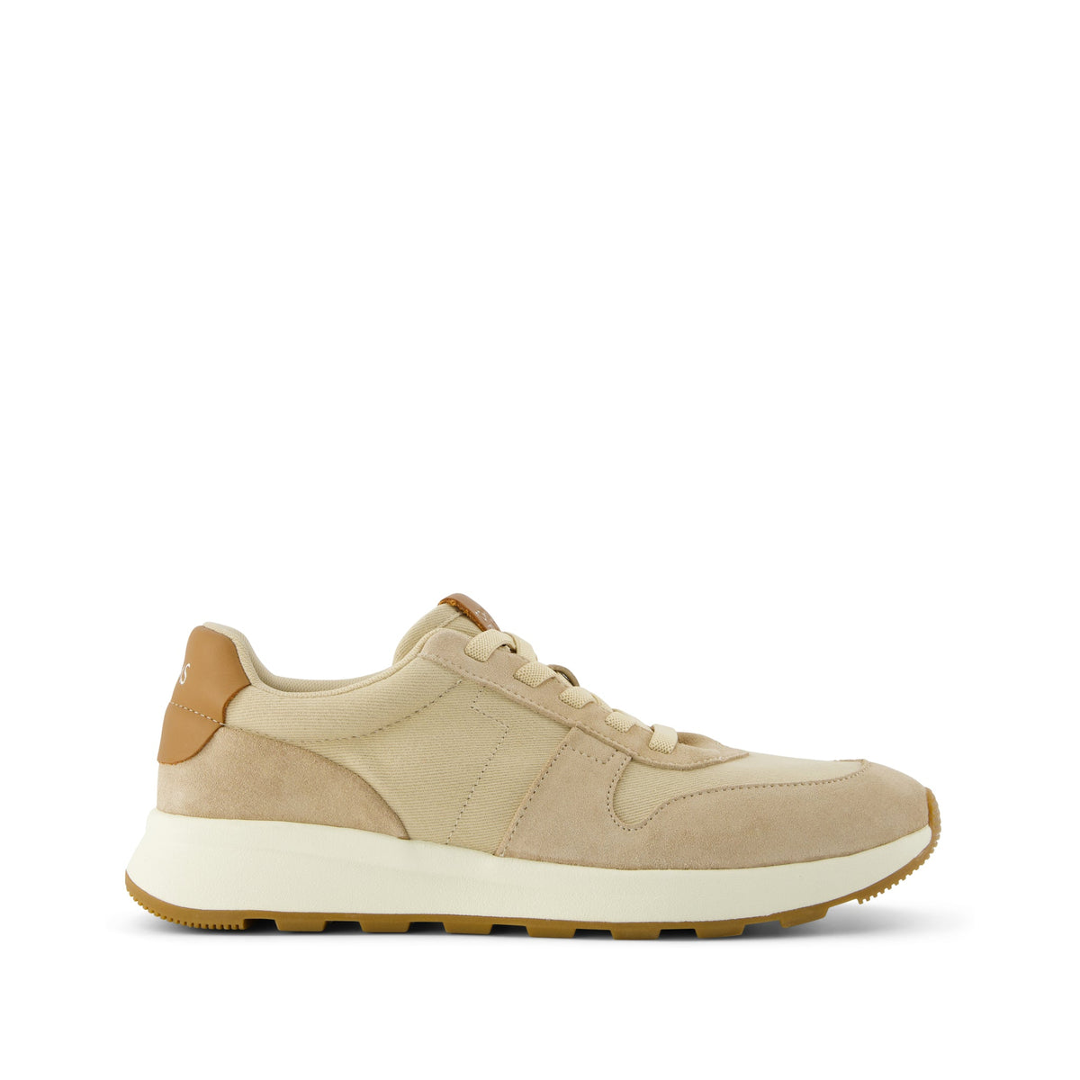 TRVL LITE Retro Runner Water Repellent Almond Twill and Leather Sneaker - Toms online