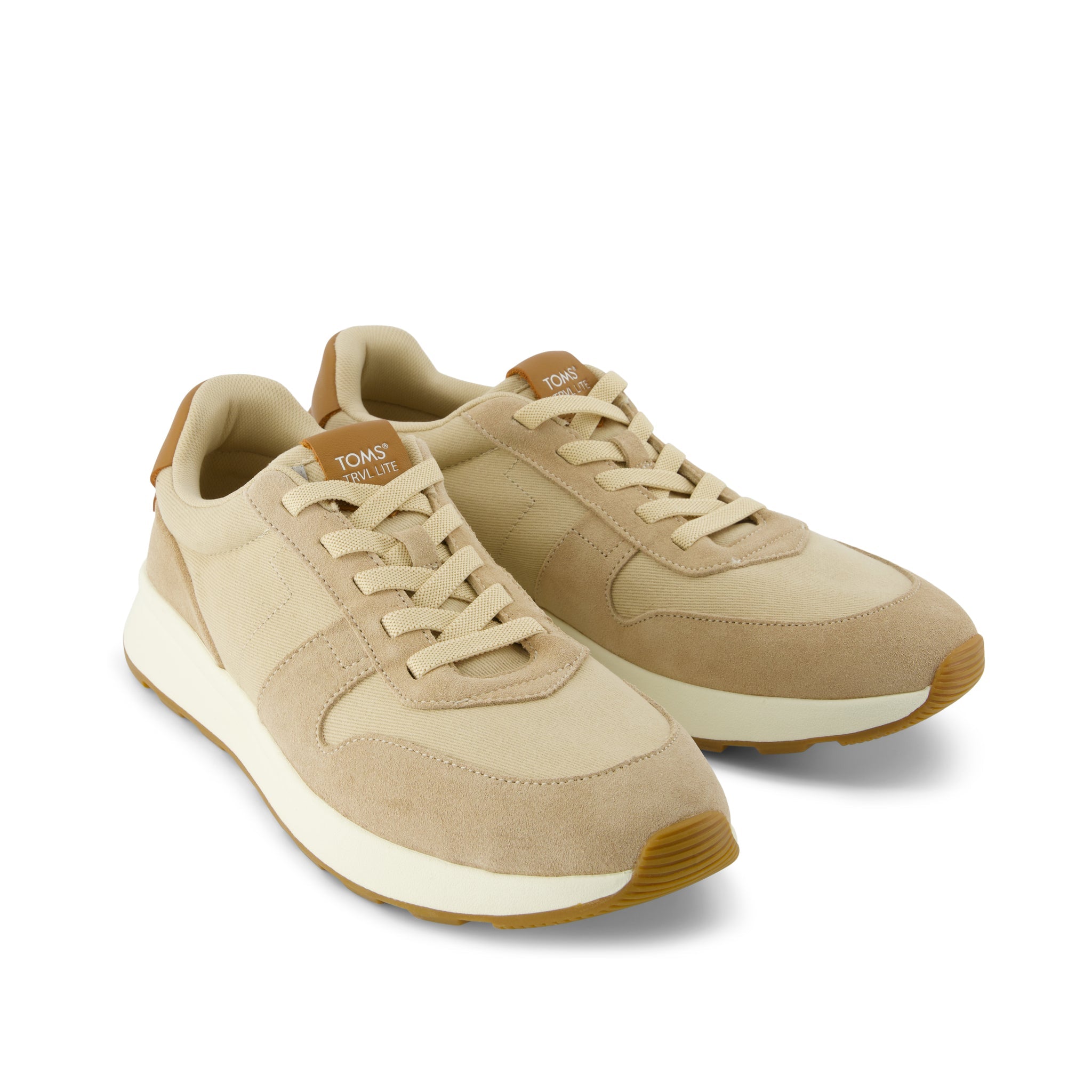 TRVL LITE Retro Runner Water Repellent Almond Twill and Leather Sneaker - Toms online