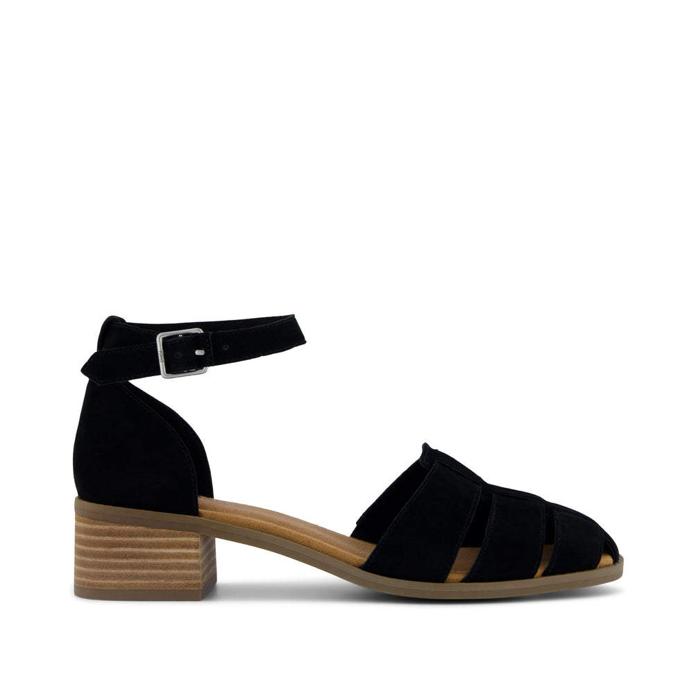 Jaclyn Fisherman Heel Black Kid Suede - Toms online