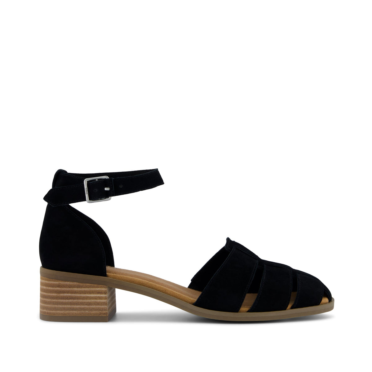 Jaclyn Fisherman Heel Black Kid Suede - Toms online