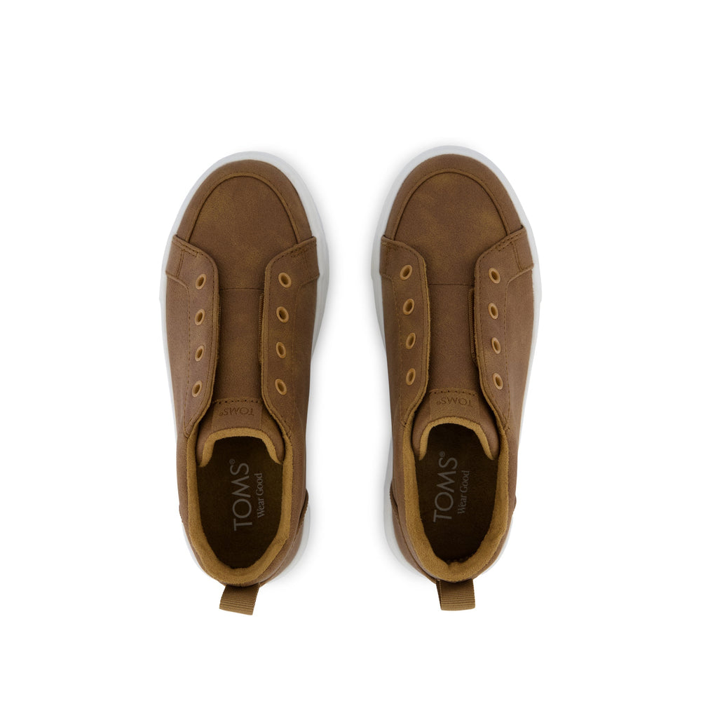 Kids Shoe Cruz Mid Kids Slip On Shoe Toffee Microsuede - Toms sale