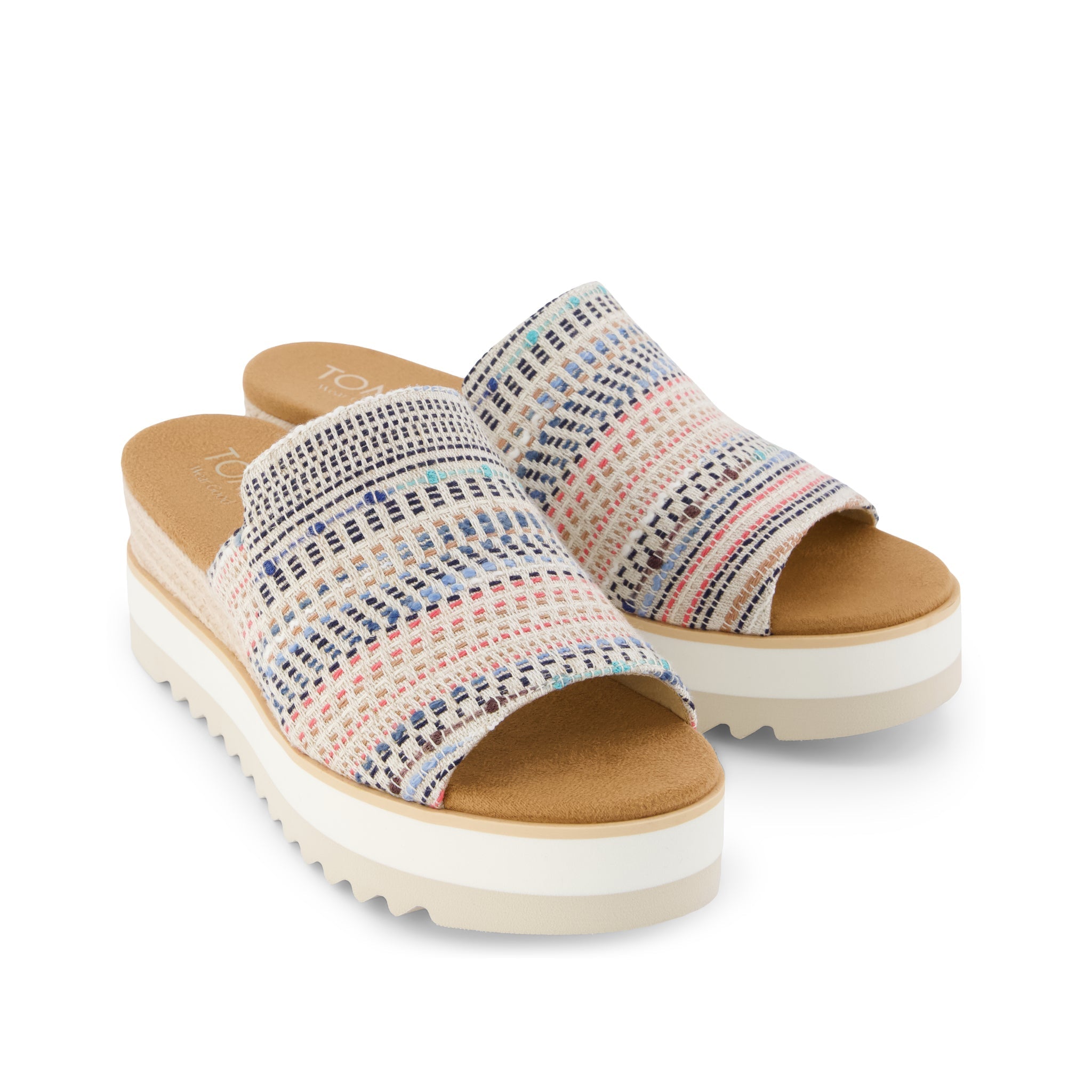 Diana Mule Wedge Sandal Global Stripes - Toms discount