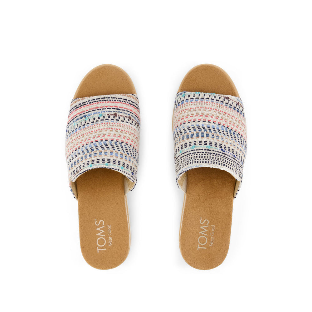 Diana Mule Wedge Sandal Global Stripes - Toms discount