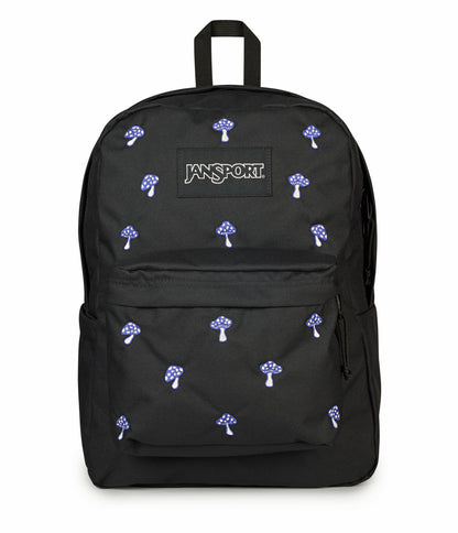 Embroidered Shrooms Black