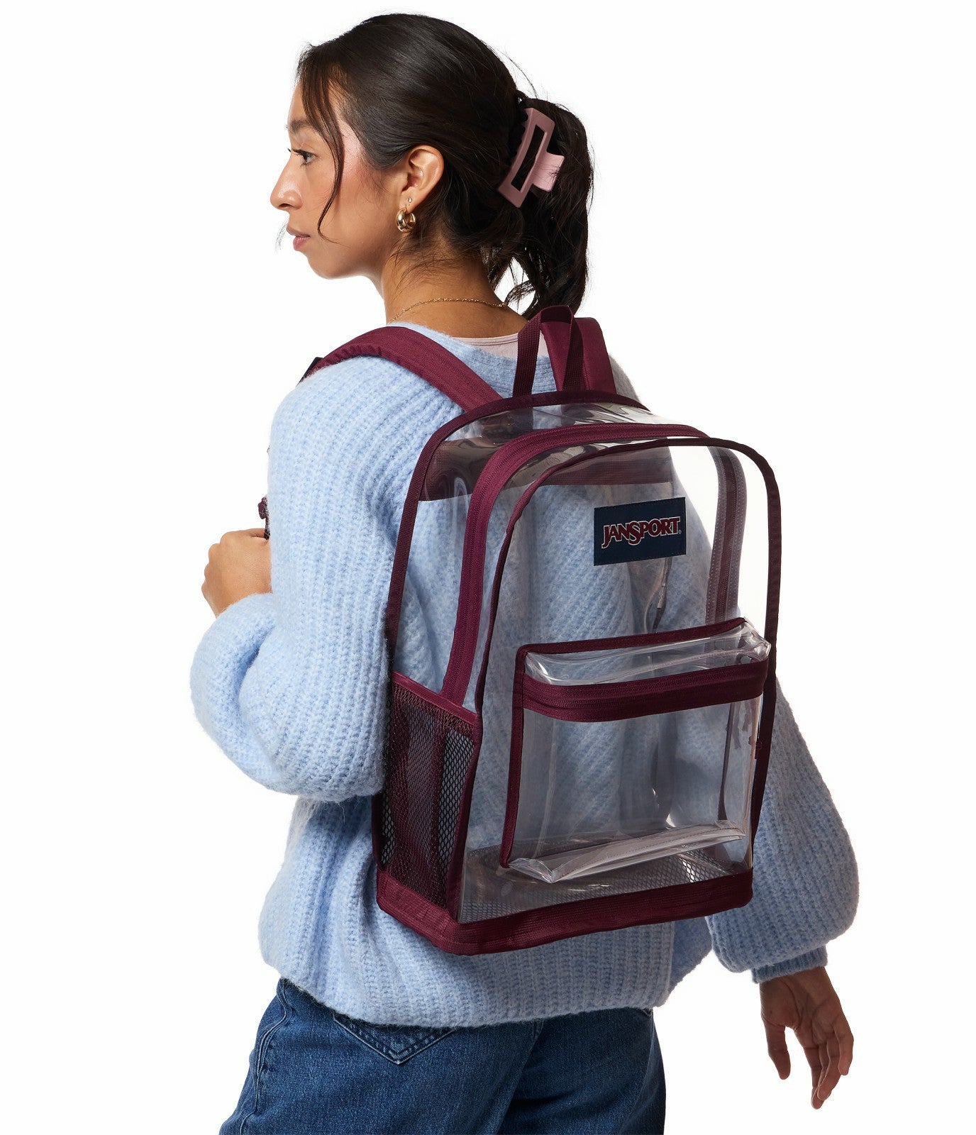 JanSport Clear Pack - Cherry Lacquer
