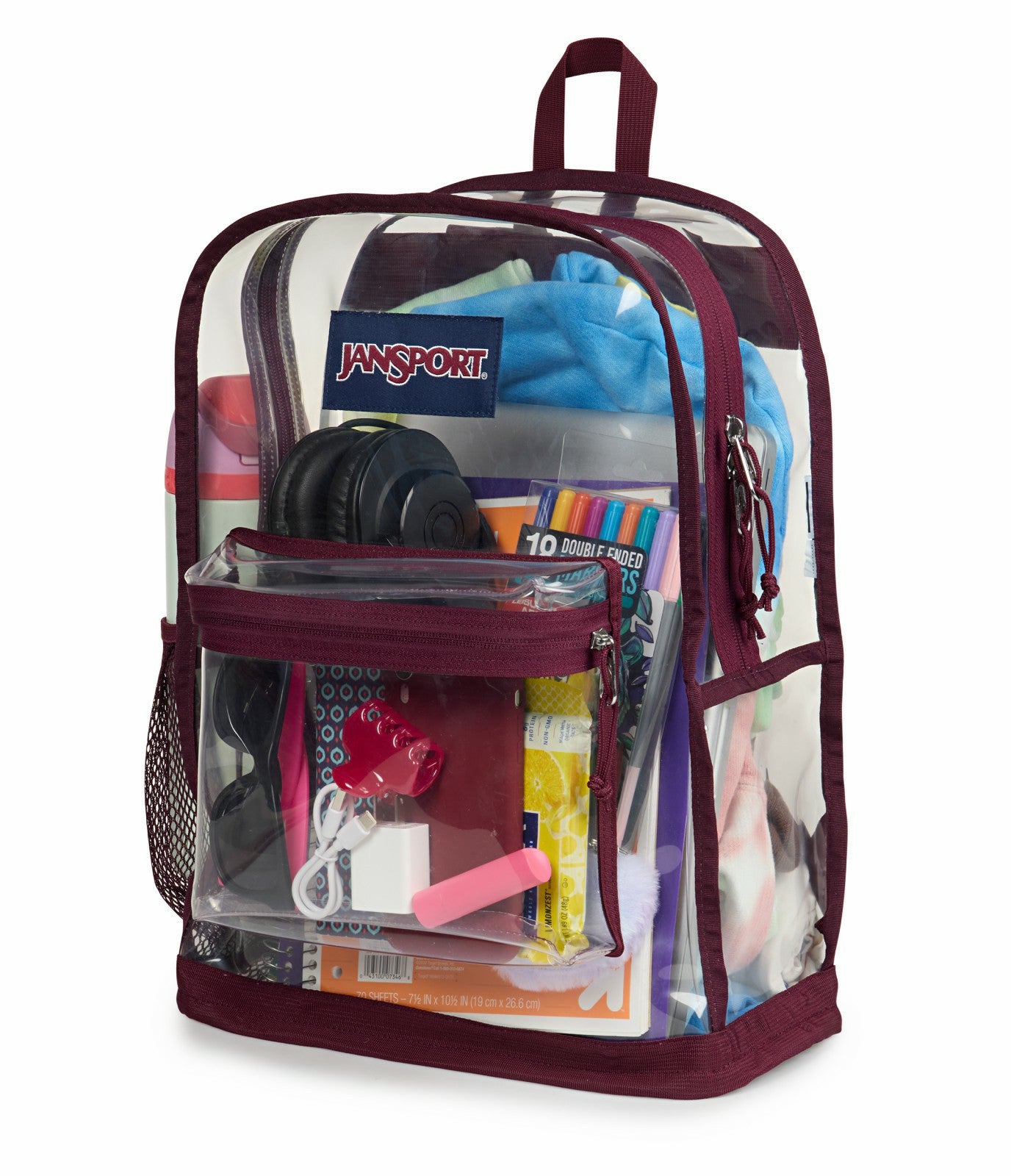 JanSport Clear Pack - Cherry Lacquer