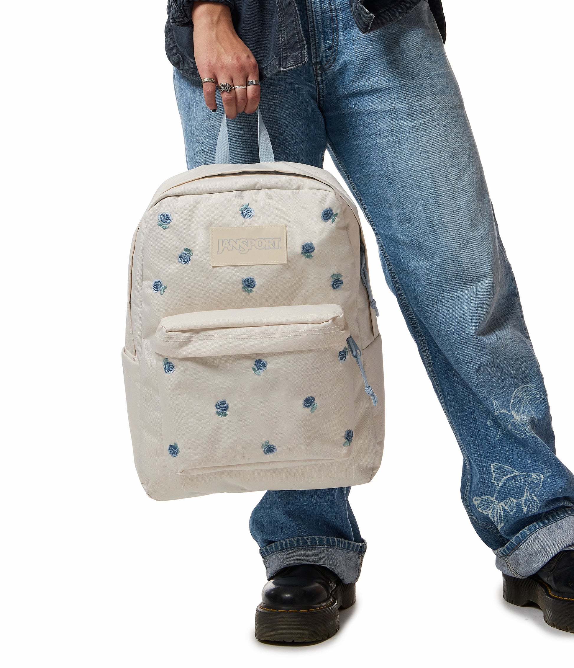 JanSport SuperBreak® Plus Soft Essentials Set - Just A Rose Embroidery Moon Flower