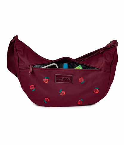 JanSport Unphased Crossbody Large FX - Just A Rose Embroidery Cherry Lacquer